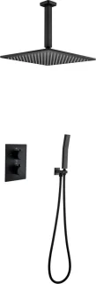 Mawialux Pointer Thermostatische Inbouw Regendoucheset Mat Zwart Vierkant