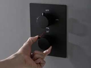 Mawialux Pointer Thermostatische Inbouw Regendoucheset Mat Zwart Vierkant