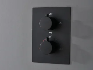Mawialux Pointer Thermostatische Inbouw Regendoucheset Mat Zwart Vierkant