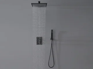 Mawialux Pointer Thermostatische Inbouw Regendoucheset Mat Zwart Vierkant