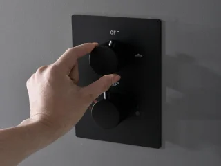 Mawialux Pointer Thermostatische Inbouw Regendoucheset Mat Zwart Vierkant