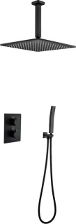 Mawialux Pointer Thermostatische Inbouw Regendoucheset Mat Zwart Vierkant