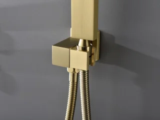 Mawialux Pointer thermostatische inbouw regendoucheset vierkant geborsteld goud