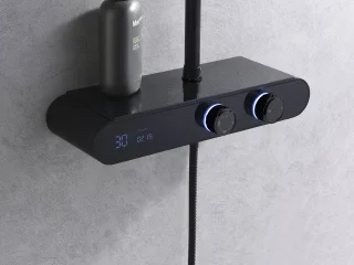 Mawialux Ranna thermostatische regendoucheset opbouw mat zwart