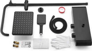 Mawialux Ranna thermostatische regendoucheset opbouw mat zwart