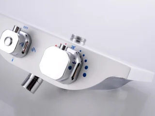 Mawialux Tisa thermostatische regendoucheset vierkant chroom/wit opbouw