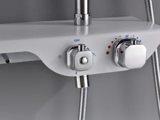 Mawialux Tisa thermostatische regendoucheset vierkant chroom/wit opbouw