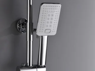 Mawialux Tisa thermostatische regendoucheset vierkant chroom/wit opbouw
