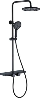 Mawialux Vibe regendoucheset rond mat zwart opbouw