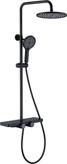 Mawialux Vibe regendoucheset rond mat zwart opbouw