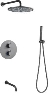 Mawialux Yuma Gunmetal Grey thermostatische inbouw regendoucheset rond