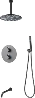 Mawialux Yuma Gunmetal Grey thermostatische inbouw regendoucheset rond
