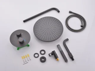 Mawialux Yuma Gunmetal Grey thermostatische inbouw regendoucheset rond