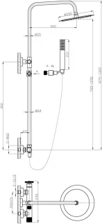Mechanische Douchekolom Zwart