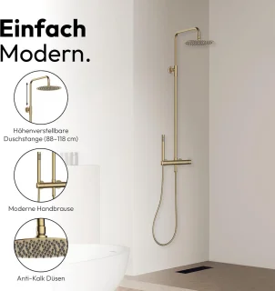 Merknaam Inbouw Douchekolom (Doucheset) - Goud/Zwart