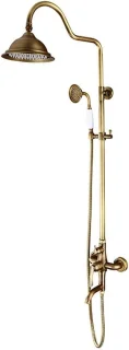 Messing douche-badkraanset antiek brons