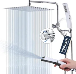 Metalen regendouchekop met handdouche