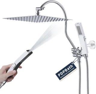 Metalen regendouchekop set met handdouche en verlengkabel
