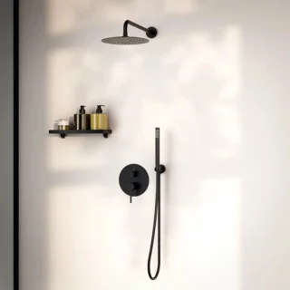 Mirlux inbouw regendoucheset, mat zwart, 25 cm