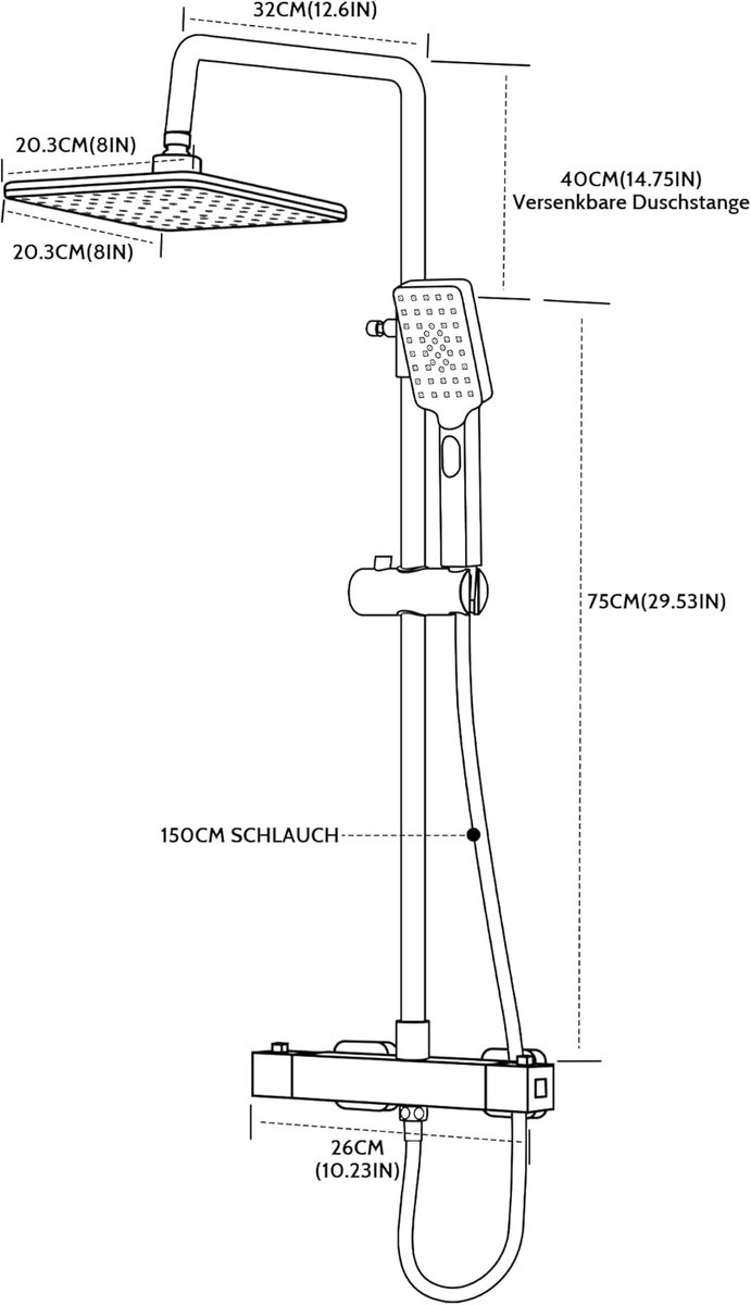 Wat vinden we goed aan de MKSS Regendouche Doucheset Zonder Kraan