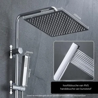 MKSS® Regendouchekop Chroom Zonder Kraan