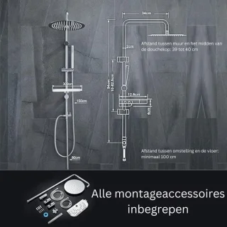 MKSS Regendouchekop RVS Zonder Kraan