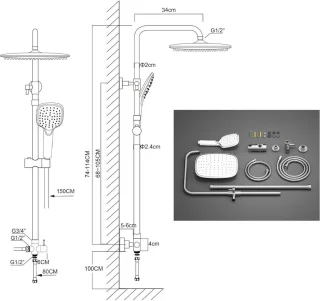 MKSS® Regendoucheset Zilver