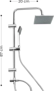 Niceey Regendouche en Handdouche Set Vierkant Chroom