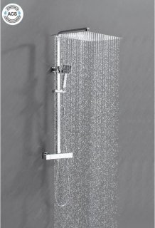 OCEANIC Douchezuil thermostatisch met hoge vierkante douchekop chroom