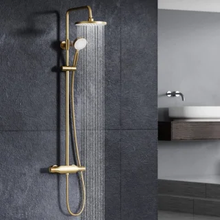 Oihpaw Doucheset Geborsteld Goud 23 cm Wandmontage