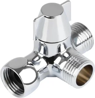 omvormingsventiel, omschakelventiel badkamer, 3-weg douche, omschakelventiel, G1/2 inch massief messing doucheschakelaar, gepolijst chroom, voor douchespray, toiletten, bidet
