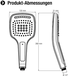 Onbekend Handdouche 120x120 mm