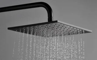 Opbouw Regendouche Set Zwart 25x25 Met Mengkraan En Planchet
