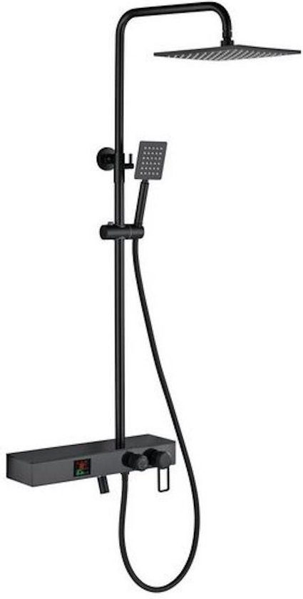 Opbouw Regendouche Set Zwart 25x25 Met Mengkraan En Planchet review