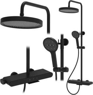 Opbouw regendouche set zwart