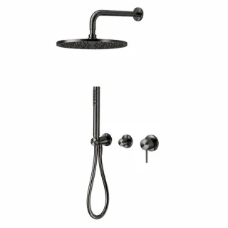 Owen & Finch complete inbouw regendoucheset Ø250mm gun metal