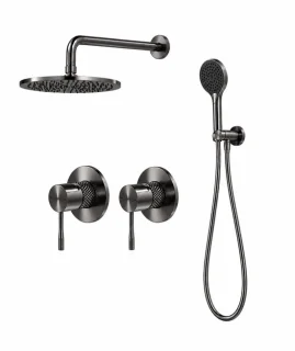 Owen & Finch inbouw regendoucheset Ø 250mm geborsteld grafiet PVD