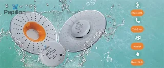 Papillon Regendouche 21 cm Wit met Bluetooth Speaker