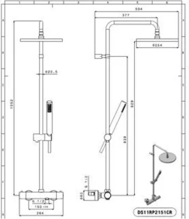 Plieger Royal thermostatische doucheset chroom