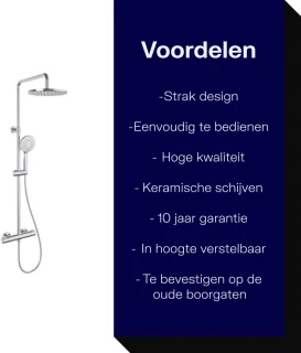 Plieger Voda thermostatisch douchesysteem chroom
