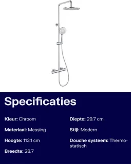 Plieger Voda thermostatisch douchesysteem chroom