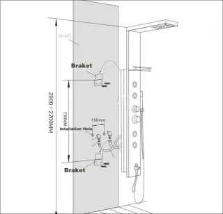 Productgigant Spa doucheset thermostaat zwart