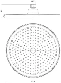 PromoHome Ronde Regendouchekop 25 cm Zwart