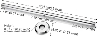 Rainshower Douche-arm Plafondbevestiging
