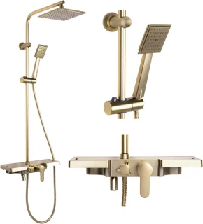 Rea Bravo Regendouche 105cm Geborsteld Goud