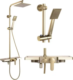 Rea Bravo Regendouche 105cm Geborsteld Goud