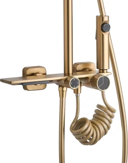 Rea Helix Regendouche Geborsteld Goud 114,5cm