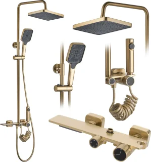 Rea Helix Regendouche Geborsteld Goud 114,5cm