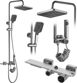 Rea Helix Regendouche Geborsteld Nikkel 114,5cm
