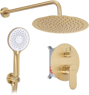 Rea Inbouw regendoucheset Drop Brush Gold met box